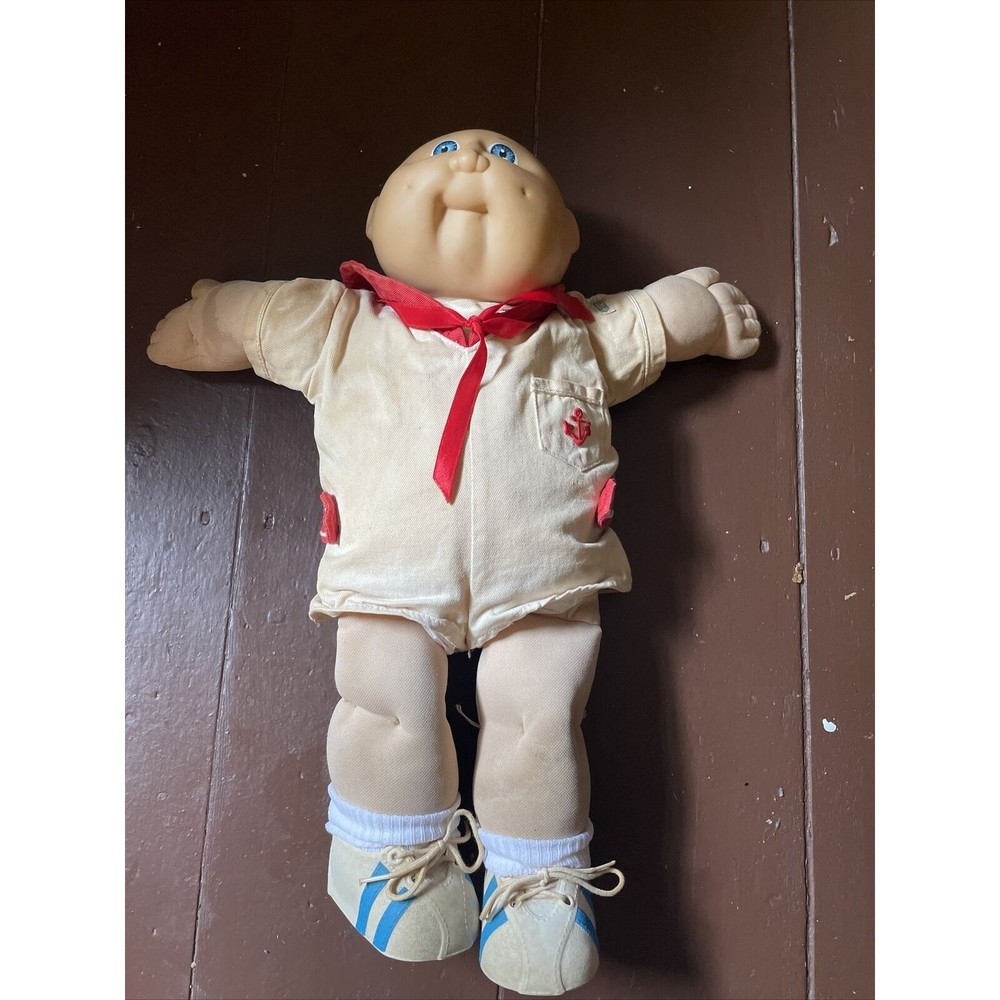 Vintage 1985 Cabbage Patch Kids Boy Doll “Benson Toby” -Blue Eyes/Bald/Dimples